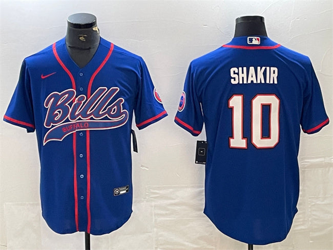 Buffalo Bills #10 Khalil Shakir With Patch Baseball Jersey