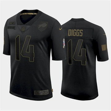 Buffalo Bills #14 Stefon Diggs 2020 Black Salute To Service Jersey