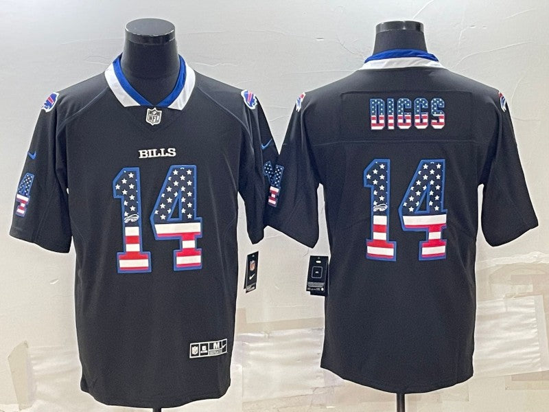 Buffalo Bills #14 Stefon Diggs Black 2018 USA Flag Fashion Jersey