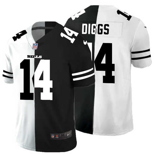 Buffalo Bills #14 Stefon Diggs Black White Split Jersey