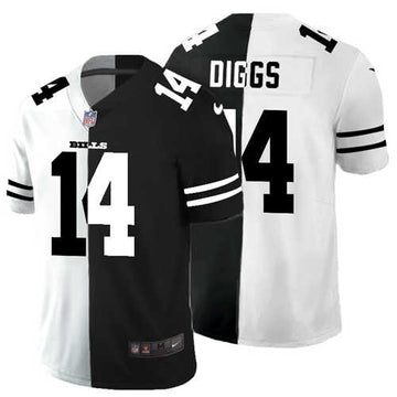 Buffalo Bills #14 Stefon Diggs Black White Split Jersey