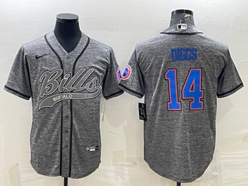 Buffalo Bills #14 Stefon Diggs Gray With Patch Baseball Jersey