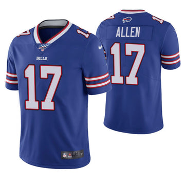 Buffalo Bills #17 Josh Allen 100th Season Blue Jersey