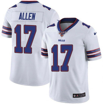Buffalo Bills #17 Josh Allen 100th Season white Jersey
