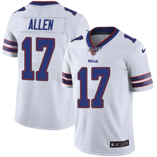 Buffalo Bills #17 Josh Allen 100th Season white Jersey