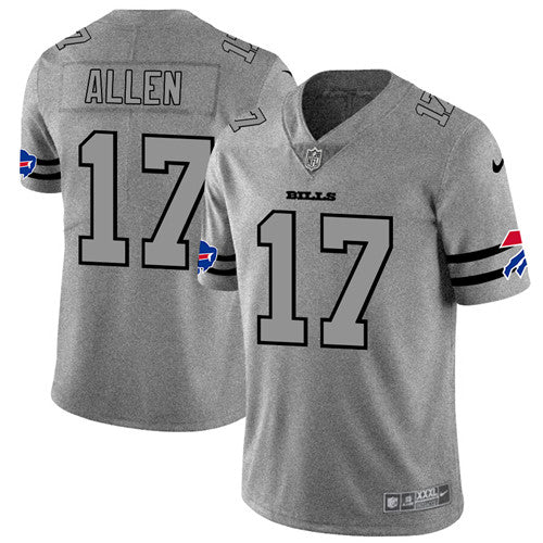 Buffalo Bills #17 Josh Allen 2019 Gray Gridiron Team Logo Jersey