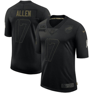 Buffalo Bills #17 Josh Allen 2020 Black Salute To Service Jersey
