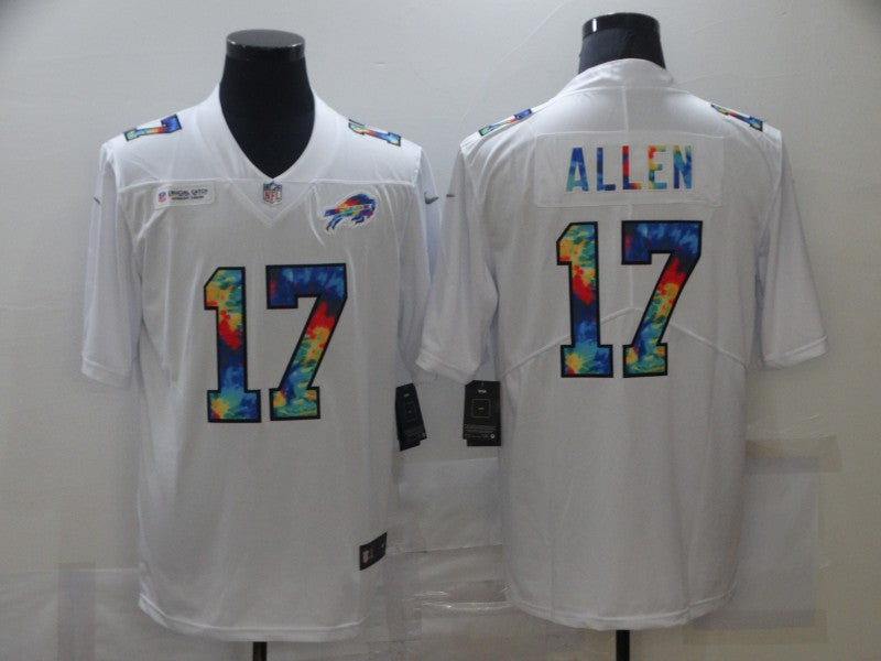 Buffalo Bills #17 Josh Allen 2020 White Crucial Catch Jersey