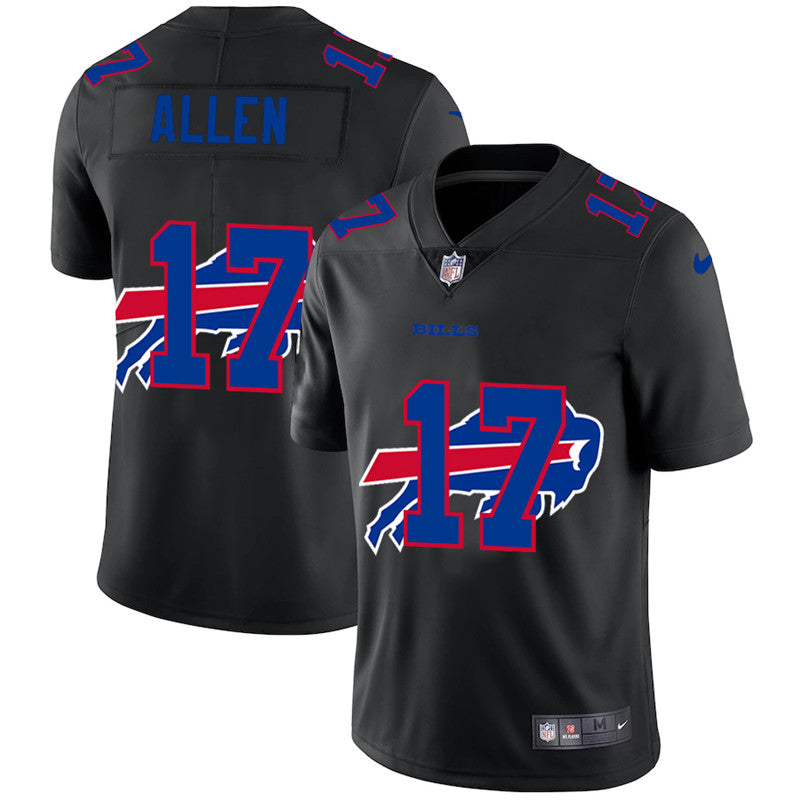 Buffalo Bills #17 Josh Allen Black Shadow Logo Jersey