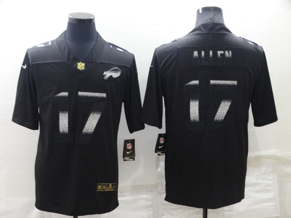 Buffalo Bills #17 Josh Allen Black Shadow Jersey
