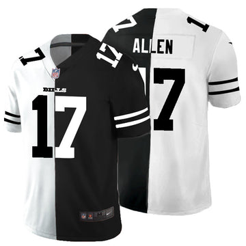 Buffalo Bills #17 Josh Allen Black White Split 2020 Jersey