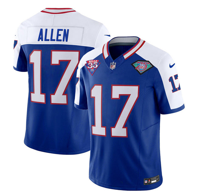 Josh Allen Buffalo Bills blue-white FUSE jersey