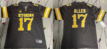 Buffalo Bills #17 Josh Allen Brown Wyoming Jersey