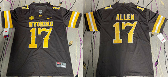 Buffalo Bills #17 Josh Allen Brown Wyoming Jersey