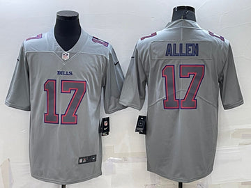 Buffalo Bills #17 Josh Allen Gray Atmosphere Fashion Jersey