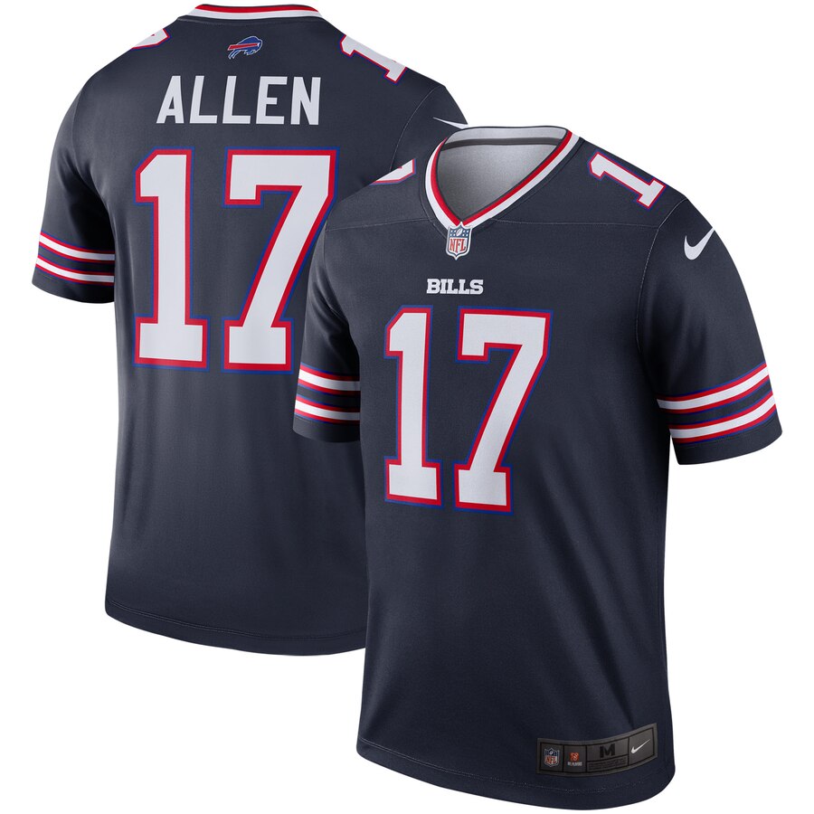 Buffalo Bills #17 Josh Allen Navy Inverted Legend Jersey