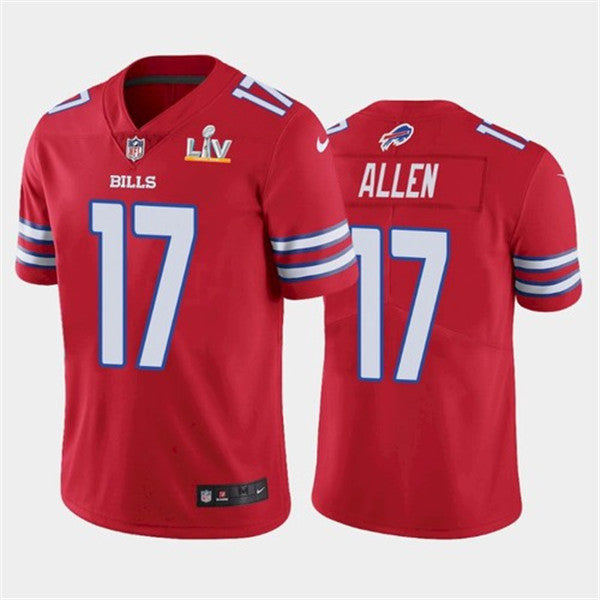 Buffalo Bills #17 Josh Allen Red 2021 Super Bowl LV Jersey