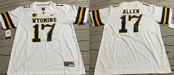 Buffalo Bills #17 Josh Allen White Wyoming Jersey