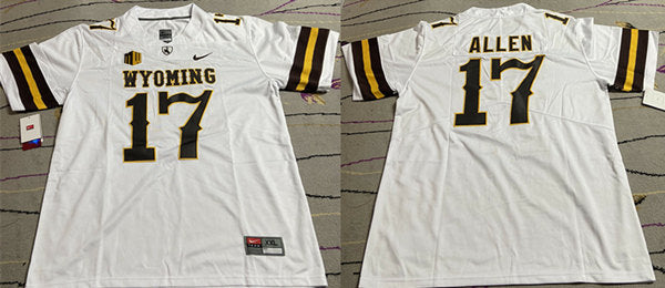 Buffalo Bills #17 Josh Allen White Wyoming Jersey