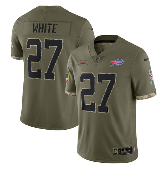Buffalo Bills #27 Tre'Davious White 2022 Olive Salute To Service Jersey