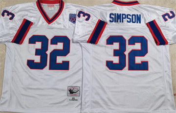 Buffalo Bills #32 SIMPSON White Jersey