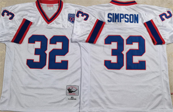 Buffalo Bills #32 SIMPSON White Jersey