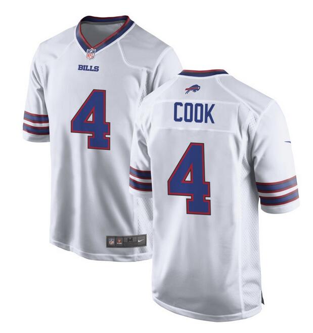 Buffalo Bills #4 James Cook White Football Game Jersey