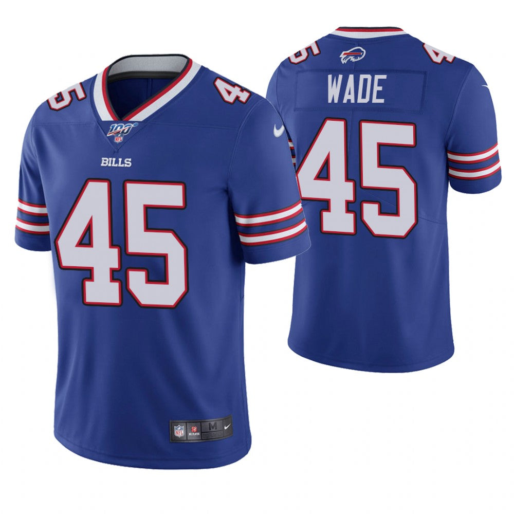 Buffalo Bills #45 Christian Wade 2019 100th Season Blue Jersey