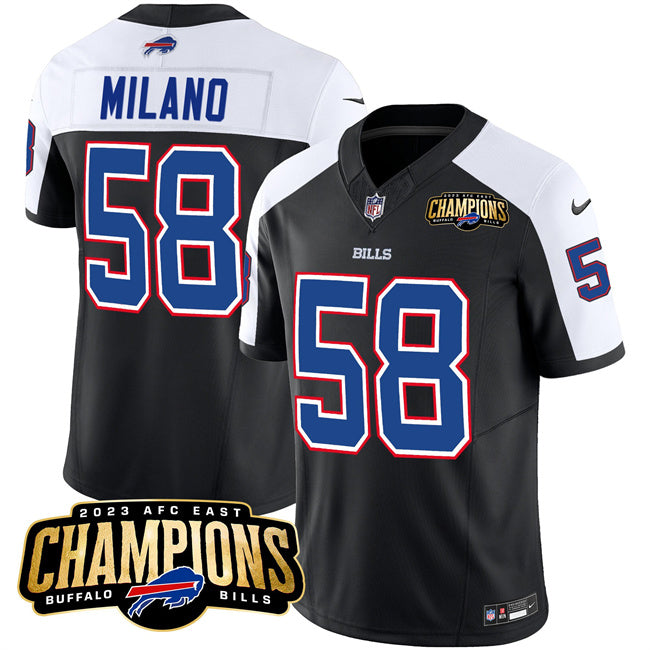 Matt Milano Buffalo Bills black-white FUSE jersey