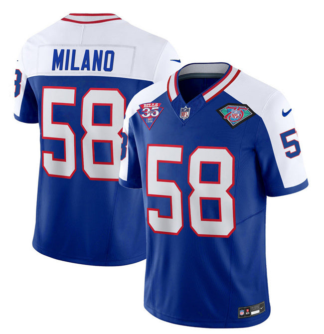 Matt Milano Buffalo Bills blue-white FUSE jersey