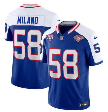 Matt Milano Buffalo Bills blue-white FUSE jersey