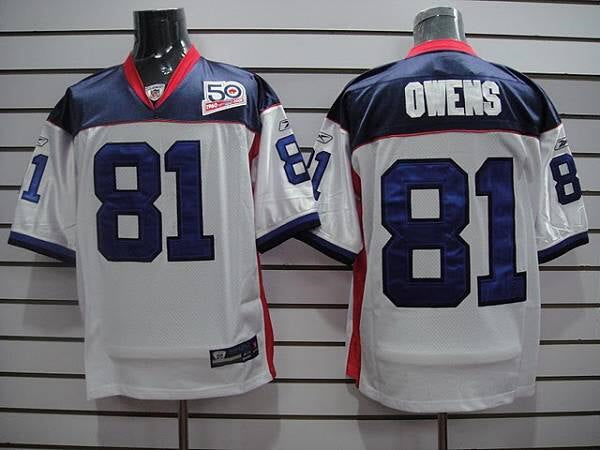 Buffalo Bills #81 Terrell Owens White Baseball Jersey