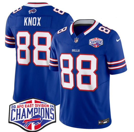 Buffalo Bills #88 Dawson Knox Royal 2024-25 FUSE AFC East Division Champions Patch Jersey