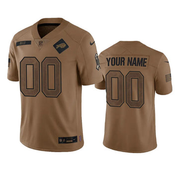 Custom Buffalo Bills brown Salute To Service jersey
