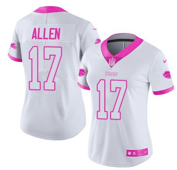 Custom Buffalo Bills white-pink jersey