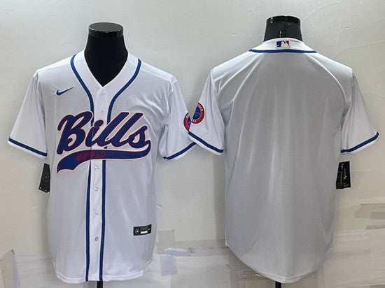Buffalo Bills Blank White Baseball Jersey