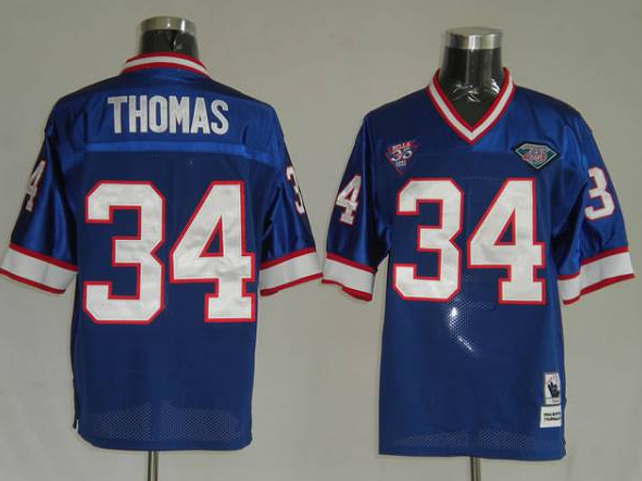 Buffalo Bills Customized Blue Mitchell & Ness Throwback Jersey