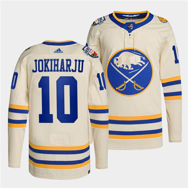 Henri Jokiharju Buffalo Sabres cream Heritage jersey