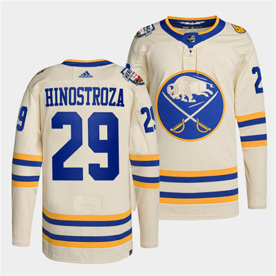 Vinnie Hinostroza Buffalo Sabres cream Heritage jersey