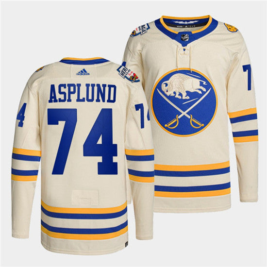 Rasmus Asplund Buffalo Sabres cream Heritage jersey
