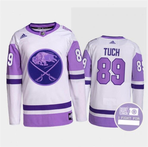 Alex Tuch Fights Buffalo Sabres purple-white jersey