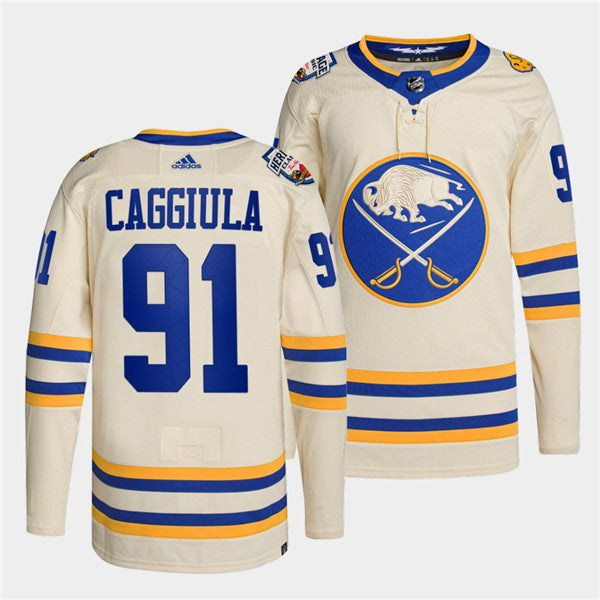 Drake Caggiula Buffalo Sabres cream Heritage jersey