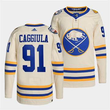 Drake Caggiula Buffalo Sabres cream Heritage jersey