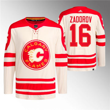 Nikita Zadorov Calgary Flames cream Classic jersey