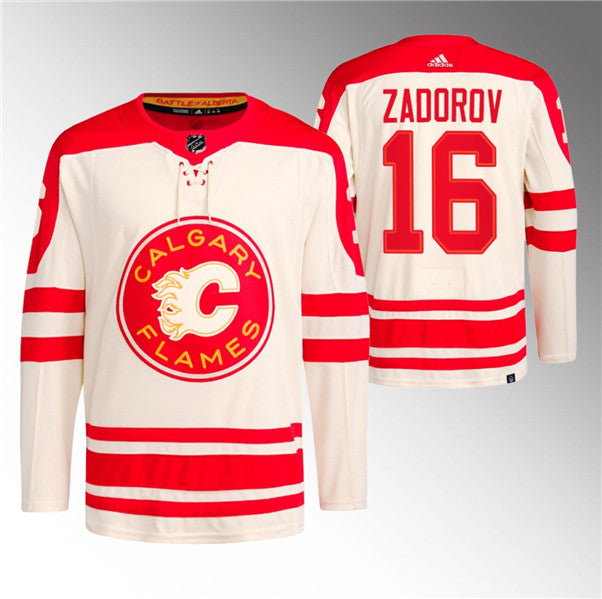 Nikita Zadorov Calgary Flames cream Classic jersey
