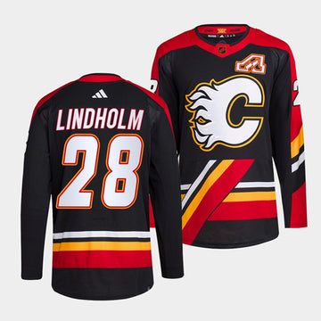 Elias Lindholm Calgary Flames black Reverse Retro jersey