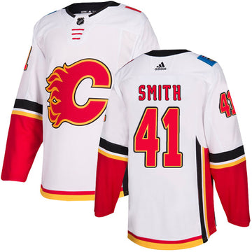 Mike Smith Calgary Flames white Away jersey