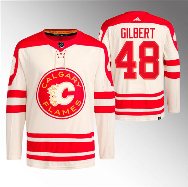 Dennis Gilbert Calgary Flames cream Classic jersey