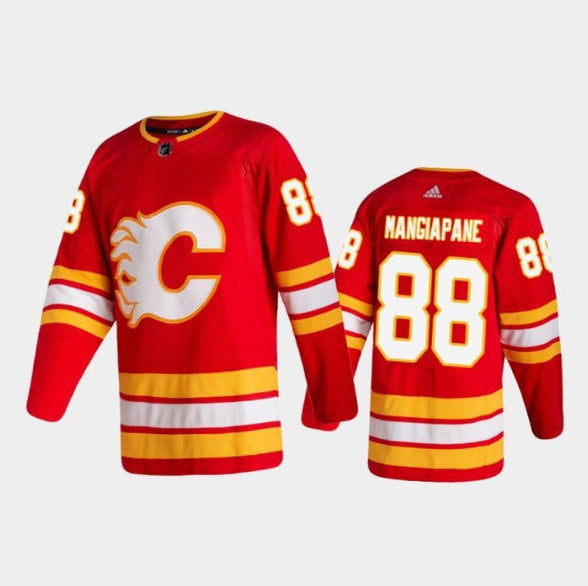 Andrew Mangiapane Calgary Flames red jersey