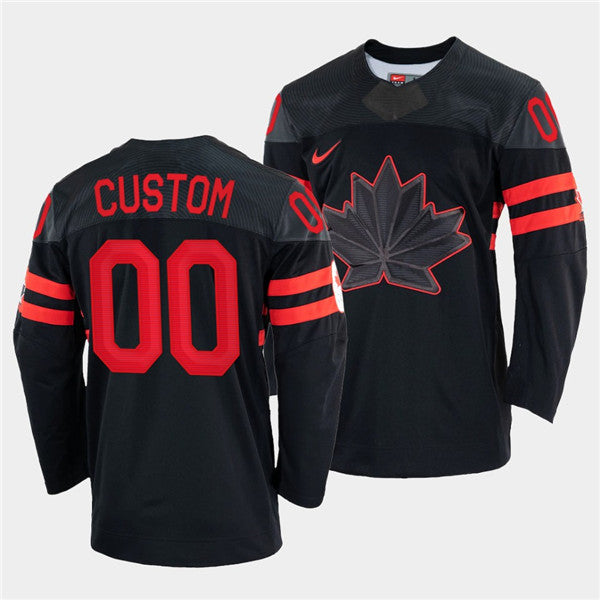 Custom Team Canada black jersey